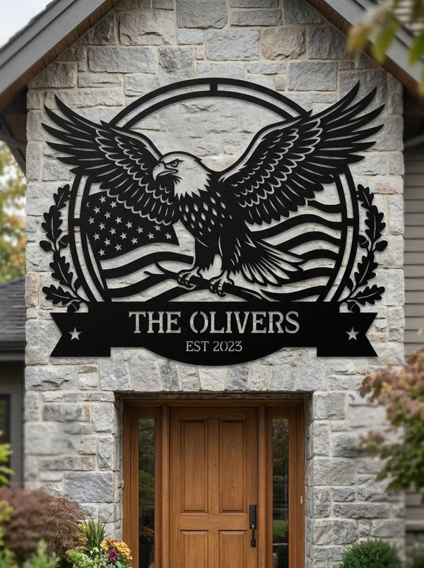 Personalized Eagle Metal Sign