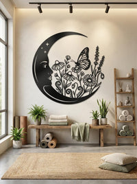 Butterfly Moon Metal Wall Art