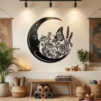 Butterfly Moon Metal Wall Art