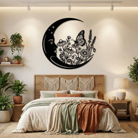 Butterfly Moon Metal Wall Art