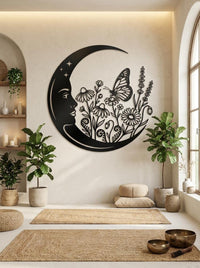 Butterfly Moon Metal Wall Art
