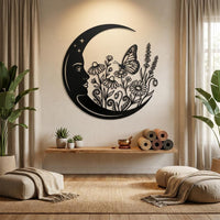 Butterfly Moon Metal Wall Art