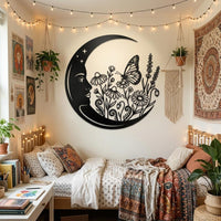 Butterfly Moon Metal Wall Art