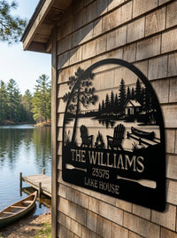 Personalized Lake House Metal Sign