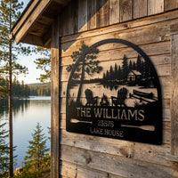 Personalized Lake House Metal Sign