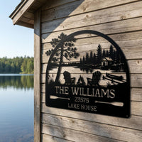 Personalized Lake House Metal Sign