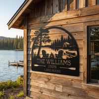 Personalized Lake House Metal Sign