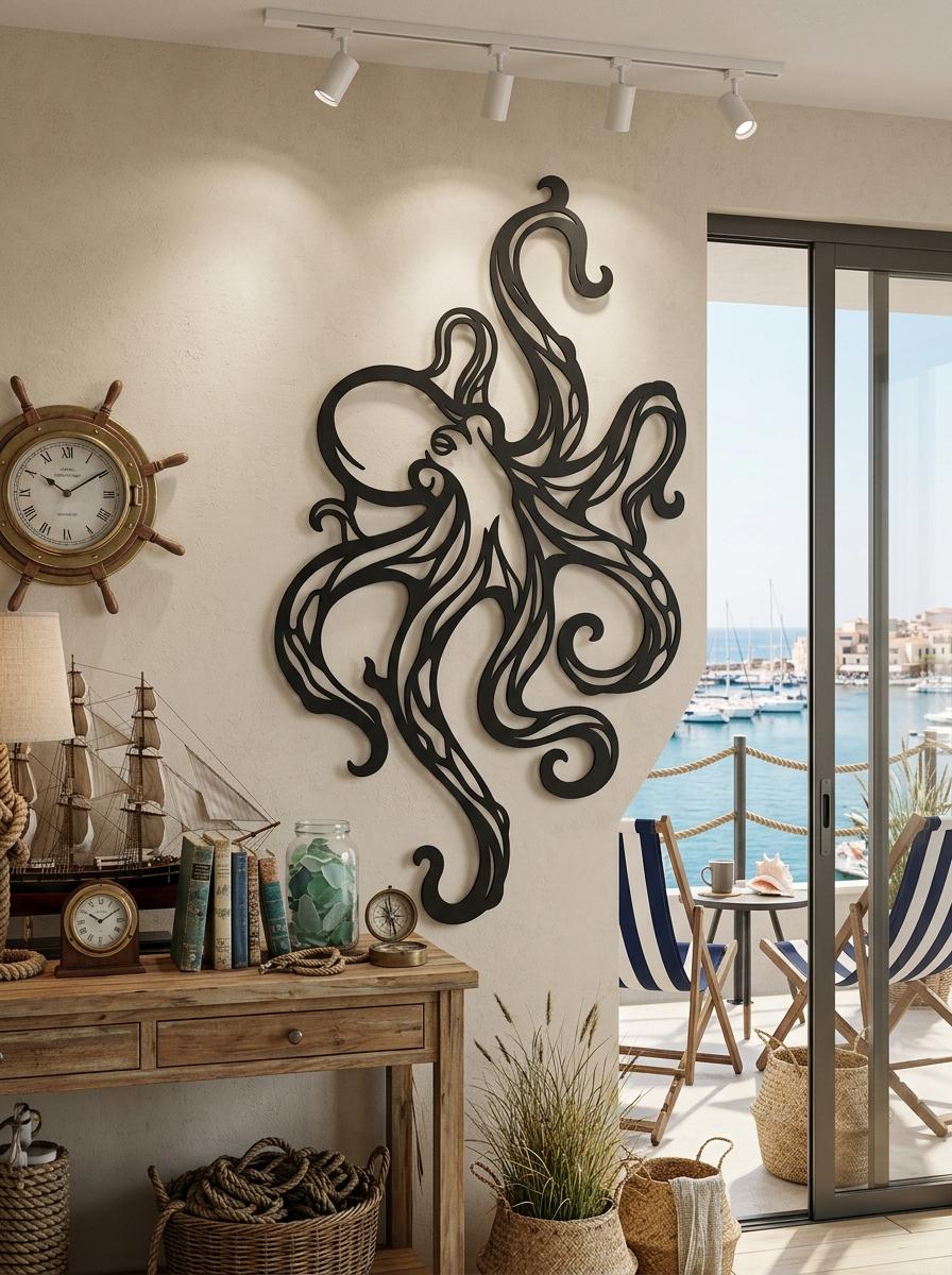 Octopus Metal Wall Decor