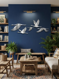 Flying Crane Metal Wall Art