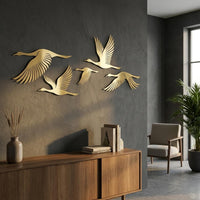 Flying Crane Metal Wall Art