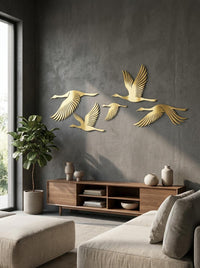 Flying Crane Metal Wall Art