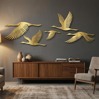 Flying Crane Metal Wall Art