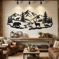 Mountain Wildlife Metal Wall Art