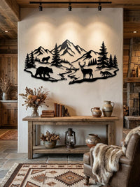 Mountain Wildlife Metal Wall Art