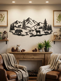 Mountain Wildlife Metal Wall Art