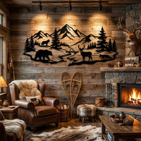 Mountain Wildlife Metal Wall Art