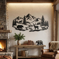 Mountain Wildlife Metal Wall Art