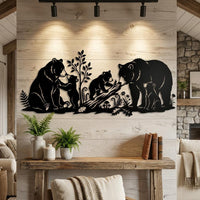 Bear Family Metal Wall Art