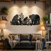 Bear Family Metal Wall Art