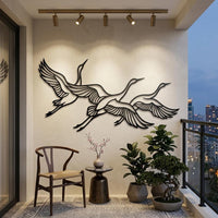 Flying Crane Metal Wall Art