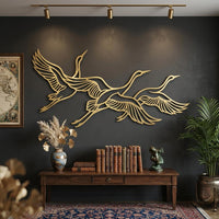 Flying Crane Metal Wall Art
