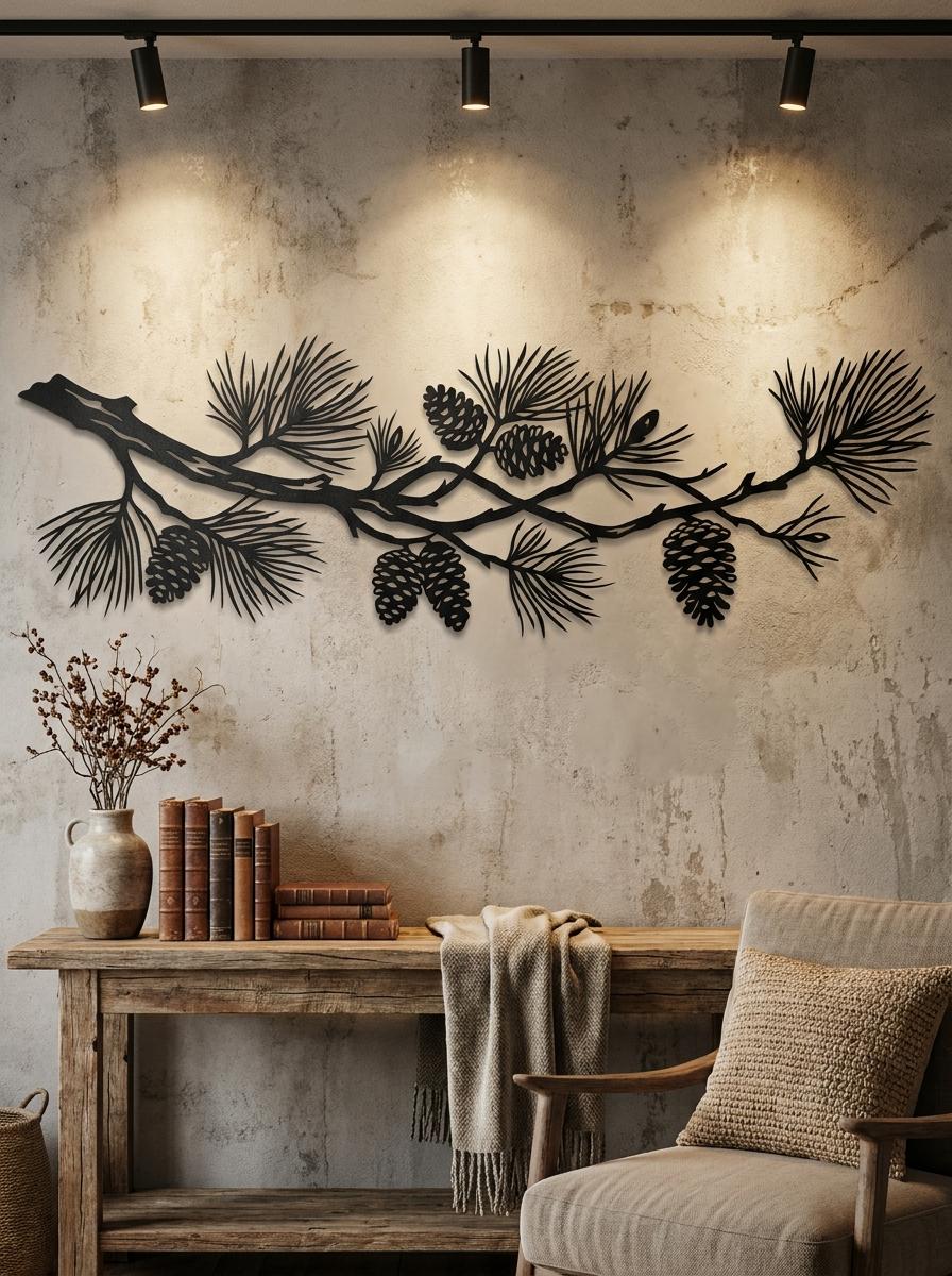 Pine Branch Metal Wall Art