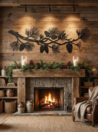 Pine Branch Metal Wall Art