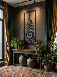 Unalome Lotus Metal Wall Art