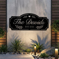 Personalized Family Name Metal Sign