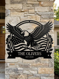 Personalized Eagle Metal Sign