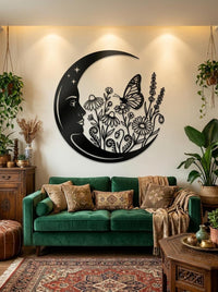 Butterfly Moon Metal Wall Art