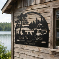 Personalized Lake House Metal Sign