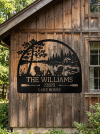 Personalized Lake House Metal Sign