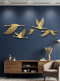 Flying Crane Metal Wall Art