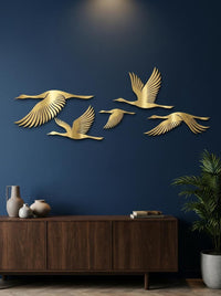 Flying Crane Metal Wall Art