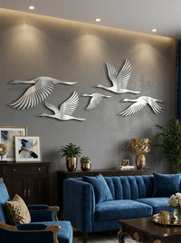 Flying Crane Metal Wall Art