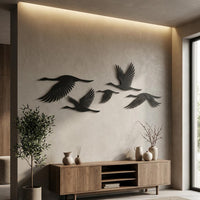 Flying Crane Metal Wall Art