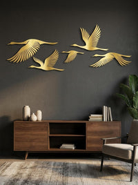 Flying Crane Metal Wall Art
