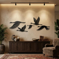 Flying Crane Metal Wall Art