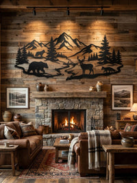 Mountain Wildlife Metal Wall Art