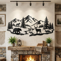 Mountain Wildlife Metal Wall Art