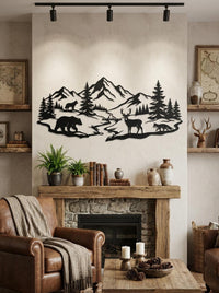 Mountain Wildlife Metal Wall Art