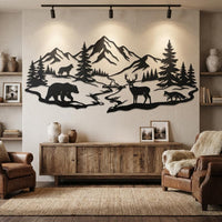 Mountain Wildlife Metal Wall Art
