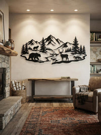 Mountain Wildlife Metal Wall Art