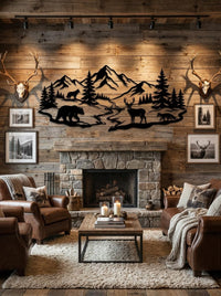 Mountain Wildlife Metal Wall Art