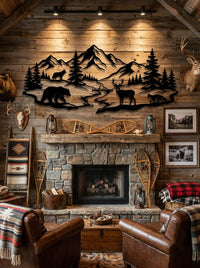 Mountain Wildlife Metal Wall Art