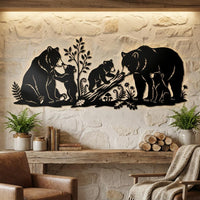 Bear Family Metal Wall Art