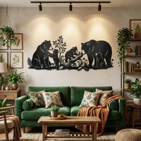 Bear Family Metal Wall Art