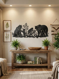 Bear Family Metal Wall Art