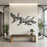 Flying Crane Metal Wall Art